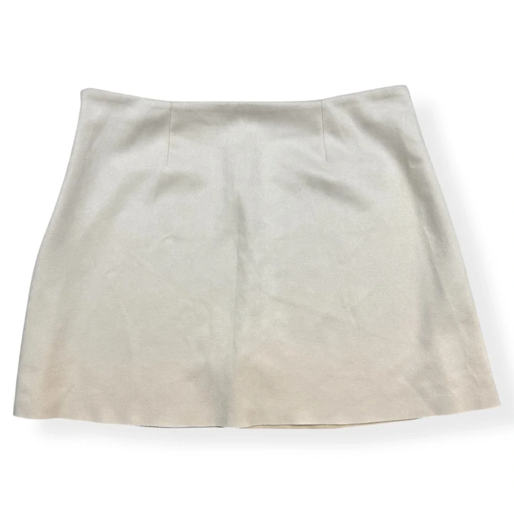Zara Mini Skirt Womens‎ Large L Cream Aline Skirt